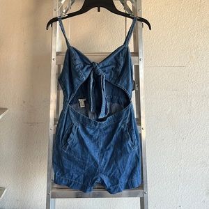 Size medium blue Jean romper forever 21